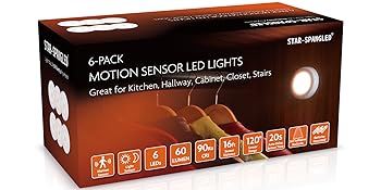 LED Motion Sensor Lights, Stick on Lights, Puck Lights, Closet Lights,Night Lights, STAR-SPANGLED
