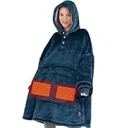 Degrees of Comfort Heated Wearable Blanket, Cordless Electric Heating Hoodie, Warm Sherpa Sweatsh...