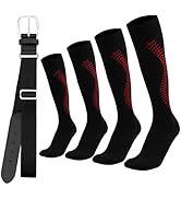 SAYAYA Baseball/Softball Sock and Belt Combo 2 Elastic Baseball Softball Socks with 1 Baseball Be...