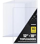 HYARUAT 12x18 Toploader - Clear Semi-Rigid PVC Sheet Protectors, Hard Plastic Sleeves for Lithogr...