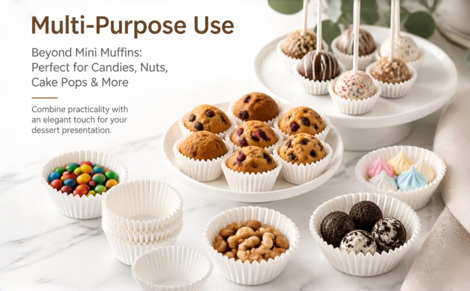 200 Count Non-stick Standard White Cupcake Liners