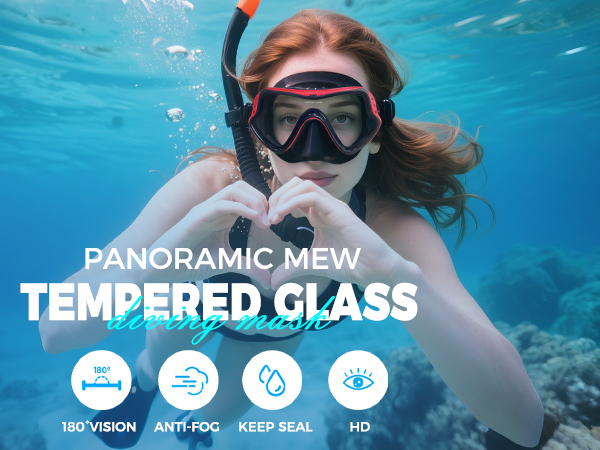 Swim Goggles Adult with Nose Cover, Clear Diving Mask Wide View No Blurring for Men Women Youth