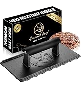 3lb Cast Iron Grill Press, Heavy Duty Smash Burger Press for Griddle Heat Resistant Handle, Burge...