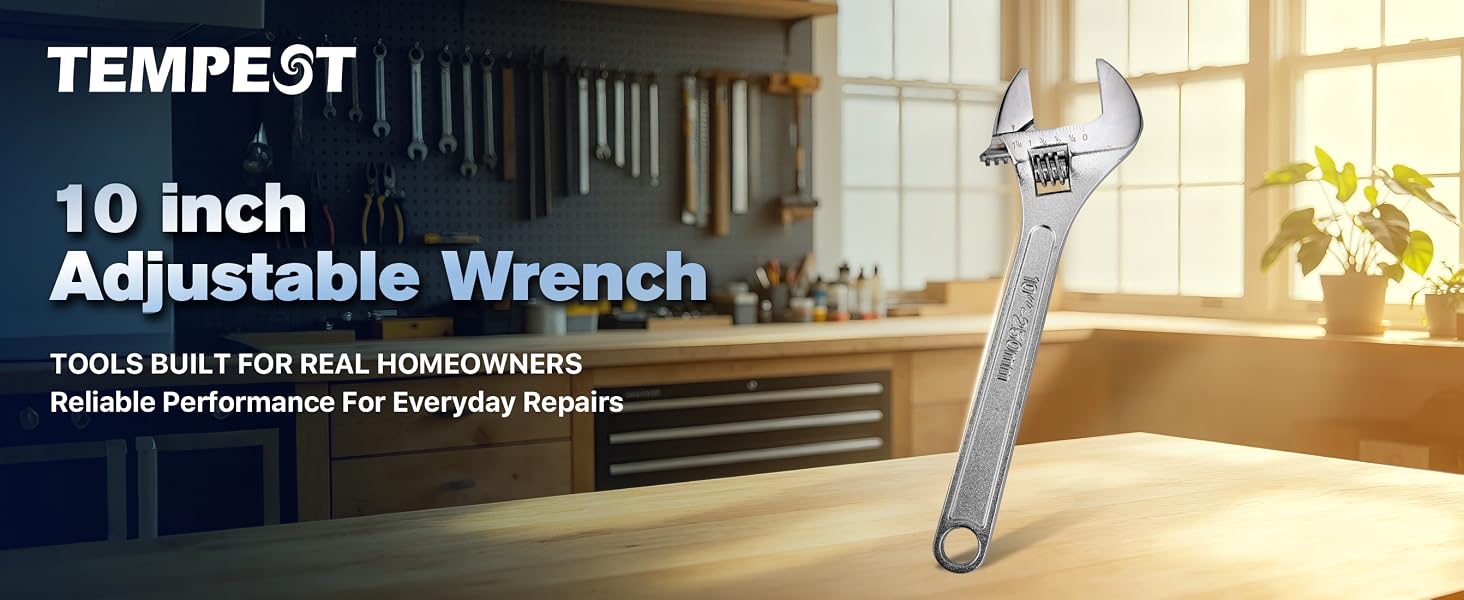 Tempest 10 Inch Adjustable Wrench