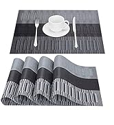 GIVERARE Placemats Set of 4, Heat-Resistant Woven Vinyl Placemat, Non-Slip Washable PVC Table Mat...