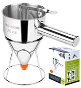 WIHBOIR Stainless Steel Pancake Batter Dispenser with Squeeze Handle and Multi-Nozzle, for Pancak...