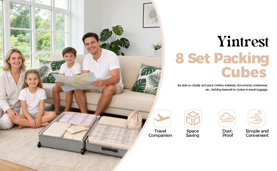 8 Set Packing Cubes Luggage