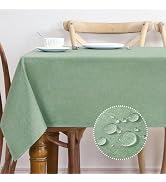 AUSSPVOCT Textured Tablecloth Rectangle 60x120 Water Resistant Spill-Proof Wipeable Table Cloth W...