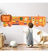 Lion Montessori Busy Board - Sensory Wall Panel for Kids, Felt Activity Cube for Toddlers, Daycar...