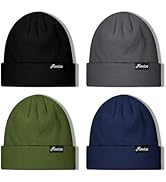 Finvizo Winter Beanie Hats for Men Women: 4 Pack Knit Cuffed Beanies Skull Caps Unisex Warm Hat