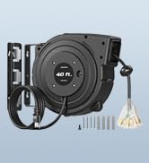 DEWENWILS Extension Cord Reel, 40FT Retractable Cord Reel, 12/3AWG SJTOW, Lighted Triple Tap Outl...