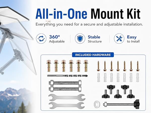 reinforced metal Starlink mounting kit,bracket universal for all standard satellite dish models