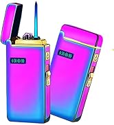 Arc Lighter, Jet Flame Torch Lighter Electric Lighter Refillable Butane 2 in 1, USB Rechargeable ...