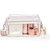 HIGH FIT Clear Crossbody Bag Stadium Approved Clear Purse - Transparent Messenger Bag with Front ...