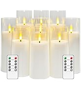 kakoya Flickering Flameless Candles Battery Operated with Remote and 2/4/6/8 H Timer Plexiglass L...