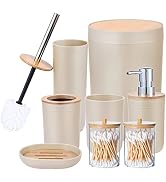 iMucci Bathroom Accessories Set - with Trash Can Toothbrush Holder Soap Dispenser Soap and Lotion...
