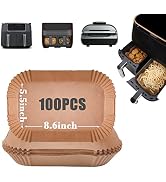 GOAUS Air Fryer 100 Pcs Rectangular Paper Liners Disposable for Dual Air Fryer with 2 Baskets 8 Q...