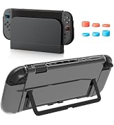 GAMINJA Dockable Case for Nintendo Switch 2 with Screen Film 6 Thumb Grips | Split TPU Case Slim ...