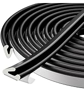 19.7 Ft V-Shape Thin Weather Stripping Door Seal Strip for Doors Frame,Self Adhesive Foam Tape We...