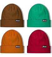 Finvizo Winter Beanie Hats for Men Women: 4 Pack Knit Cuffed Beanies Skull Caps Unisex Warm Hat
