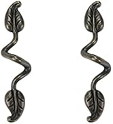 Pastlla Leaf Shape Drawer Pull Handle, Vintage Bronze Leaf Dresser Pull Knob Twig Branch Decorati...