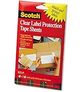 3M Scotch 4 x 6 Clear Label Protection Tape Sheets, 25 Sheet, 2 pads (822P)