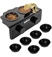 REPTI ZOO Magnetic Gecko Feeding Ledge, Acrylic Aboreal Feeding Ledge with 6PCS Cups, Strong Magn...
