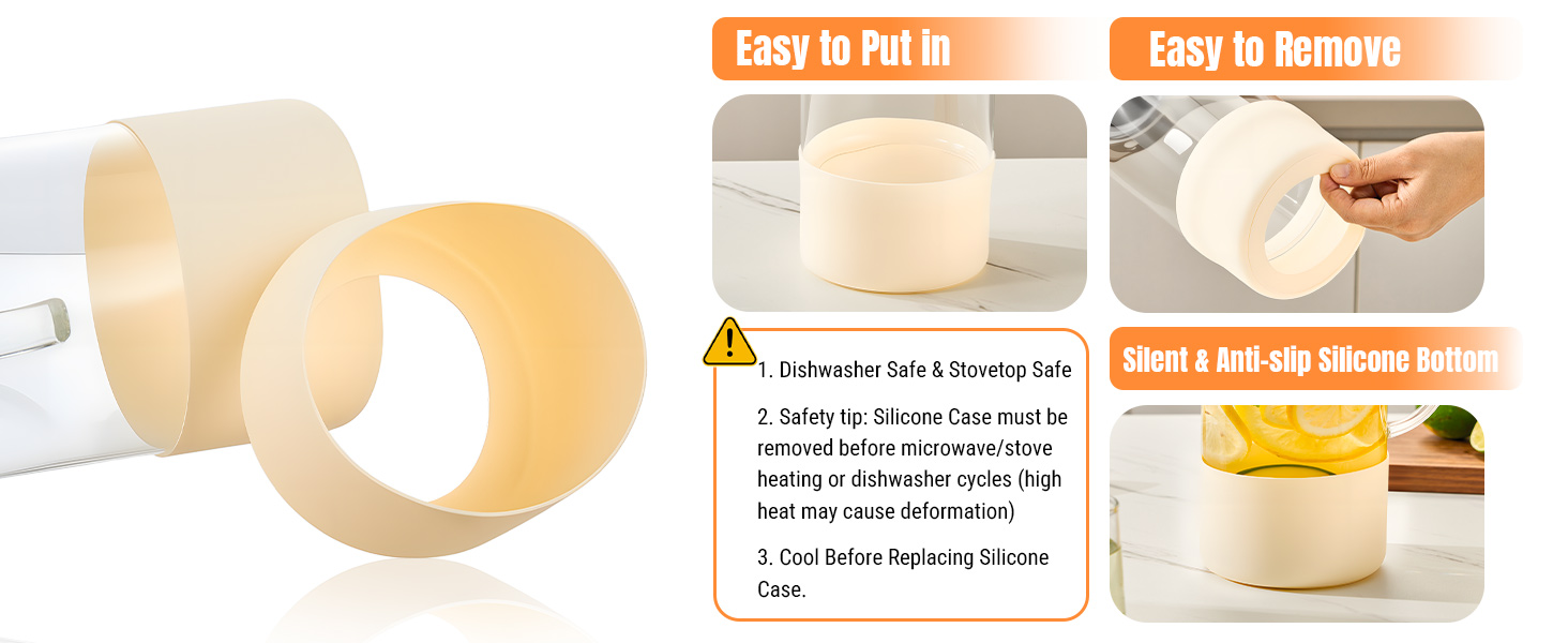 Removable, washable, silent and non-slip silicone cover