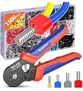 Ferrule Crimping Tool Kit, Preciva Upgrade Double & Single Ferrules Connectors of 1500PCS, Hexago...