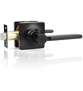 GOBEKOR 1 Pack Matte Black Door Handle Interior Door Handle with Lock Passage Door Handles Black ...