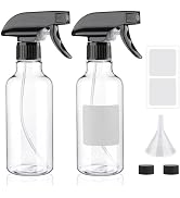 Hethyo Spray Bottles 12oz Plastic Empty Spray Bottle for Hair Mist/Stream Spraying Heavy Duty Squ...