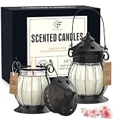 Scented Candles Gifts Set for Women, 2X 6 oz Aromatherapy Jar Candles for Home, Rosa & Cherry Blo...