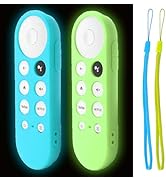 2 Pack Glow Remote Case Compatible with Chromecast with Google TV 4K 2020 / HD 2022 Voice Remote ...