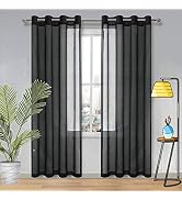 SpaceDresser Grommet Sheer Voile Window Curtain,2 Panels Grommet Drapes for Kitchen, Bedroom and ...