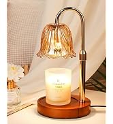 Funistree Candle Warmer Lamp, Gold Candle Lamp Warmer with Timer & Dimmer with 2 Bulbs, Birthday ...