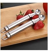2Pcs Silver Strawberry Huller and Tomato Stem Corer Tool Multi-Function Stainless Corer and Pitte...