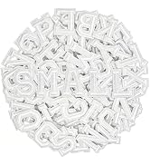 1" Iron on Letters Patches for Fabric, Clothing, Hats, Tote Bags, White | Small Letters Patches f...
