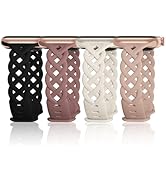 Slim Silicone Bands Compatible with Apple Watch Band 40mm 38mm 41mm 44mm 45mm 46mm 42mm Women Flo...