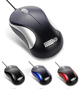 Computer Mini USB Wired Optical Mouse Portable for Laptop, Notebook, MacBook - Silver