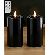 Gmnee 3"x4" Outdoor Waterproof Flameless Candles with Remote and Timers, LED Candles, Battery Ope...