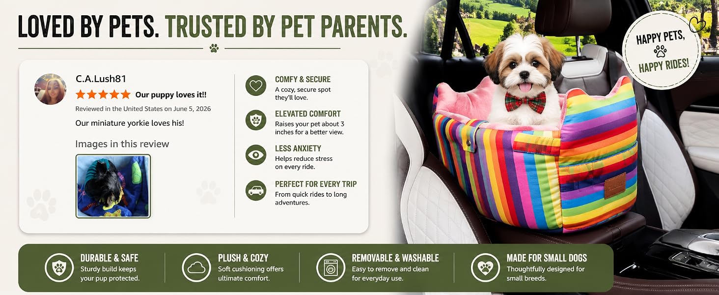 cullaby center console dog car seat for small dogs under 15 lbs