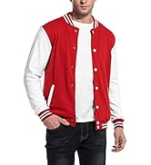 COOFANDY Men's Fashion Varsity Jacket Causal Slim Fit Cotton Letterman Baseball Bomber Jackets