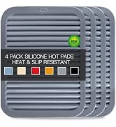 2 PCS Silicone Trivet for Hot Dishes, Silicone Hot Pads Trivets Mat for Hot Pots and Pans, Heat R...