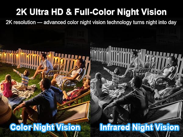2k color night vision outdoor security cameras