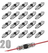 Low Voltage Wire Splice Connectors, Solderless No-Stripping H Type 1-Pin, Fits 24-20 AWG Stranded...