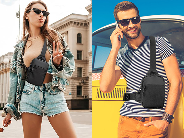 Mini Crossbody Sling Bag Chest Bag Water Resistant shoulder bag Running Phone Holder for Men Women
