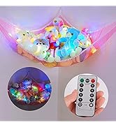 Basumee Stuffed Animal Net or Hammock with LED Light Hanging Toy Net Hammock for Stuffed Animals ...