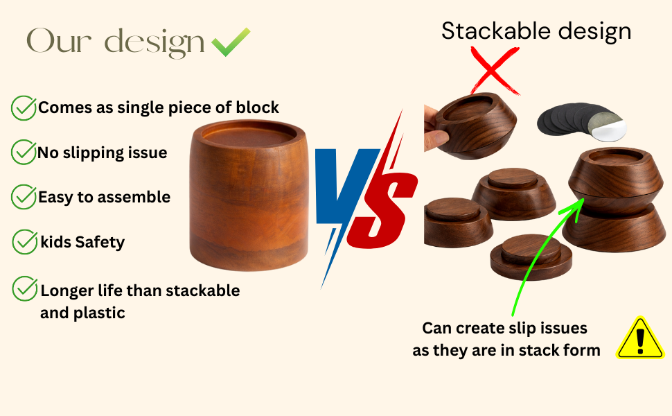 wooden bed riser