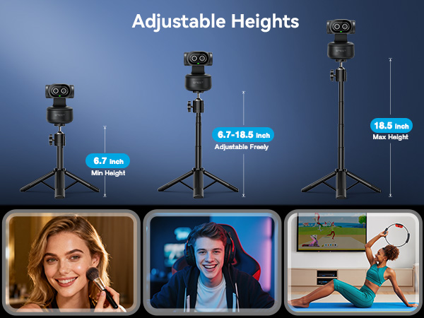 he universal 1/4" screw fits most 4K webcam for streaming