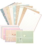 KSIWRE 48 PCS Stationery Paper and Envelopes Set,Cute Floral Stationary Set for Writing Letters,D...